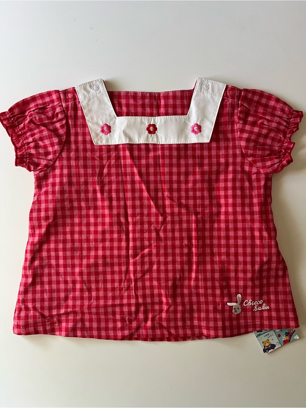 NWT Chieco Saku Miki House Gingham Blouse 12-18M